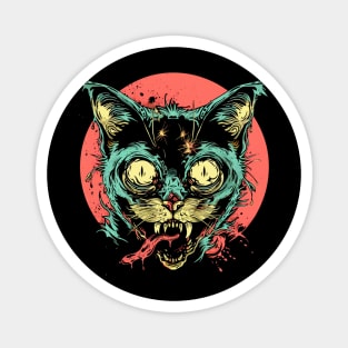 Creepy Cat Zombie Magnet